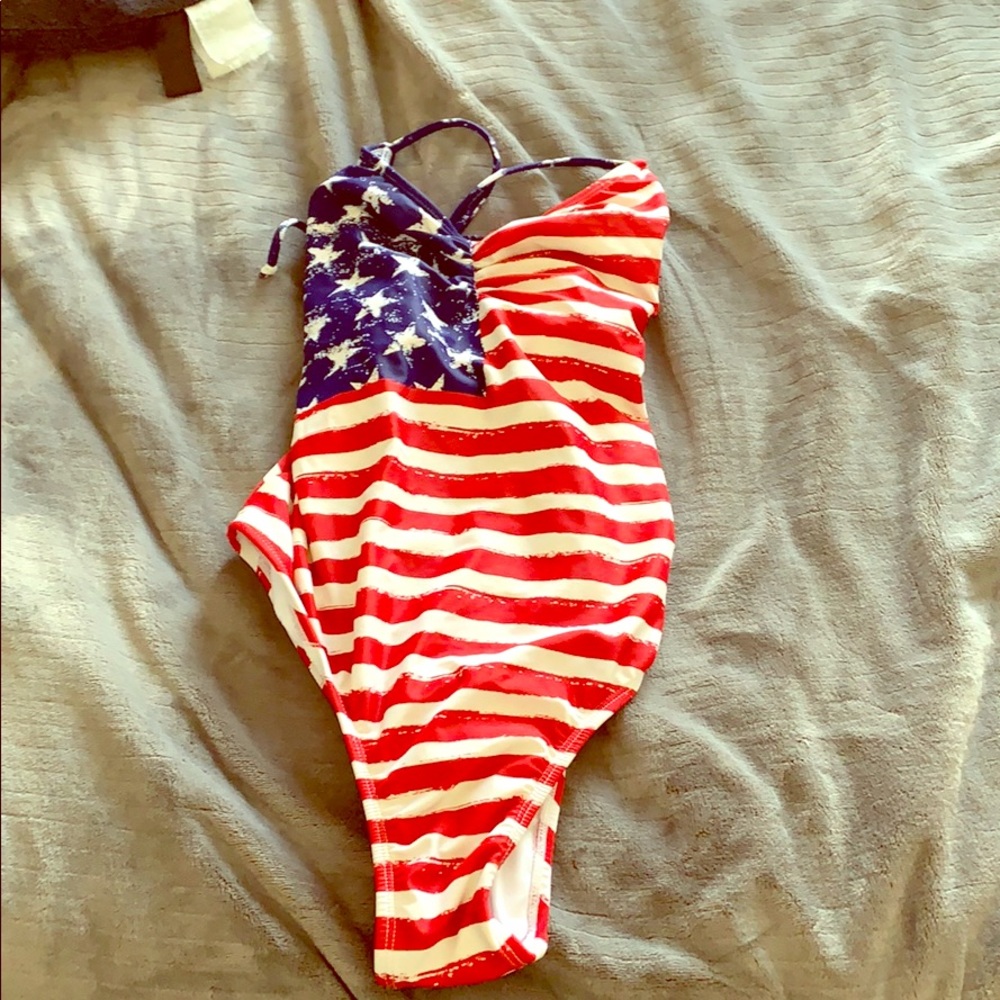 American print swimsuit